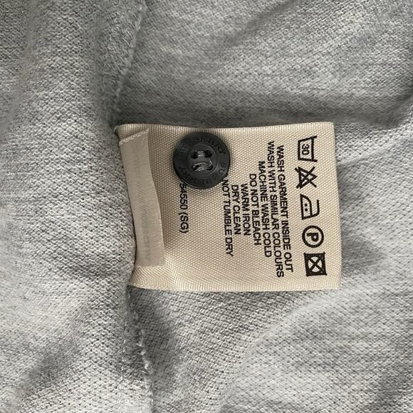 Burberry Polo Shirt T Shirt Gray Short Sleeve Cotton Nova Check Trim Logo Tee XL - Picture 7 of 8
